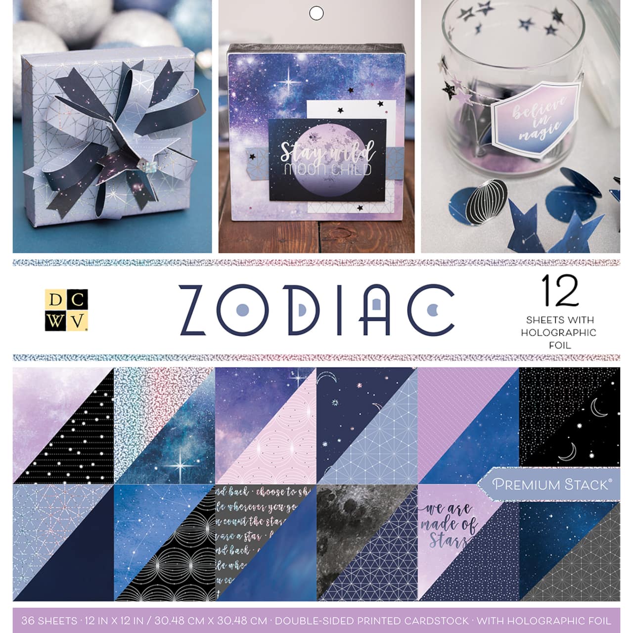 DCWV® Zodiac Double-Sided Cardstock Paper Pad, 12" x 12"